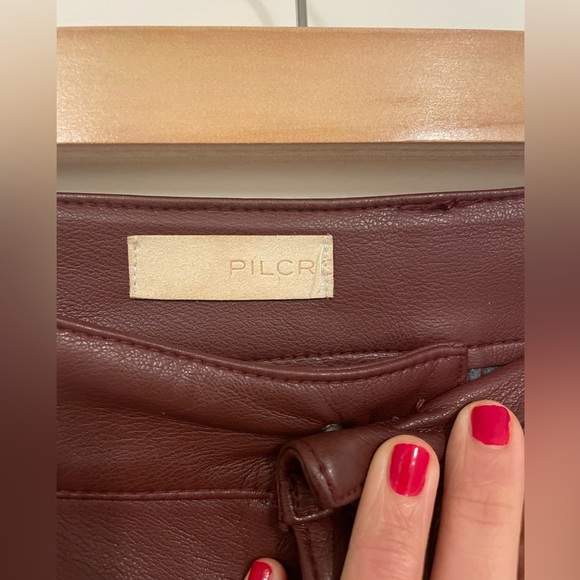 Faux leather burgundy pants Anthropologie - Picture 3 of 5